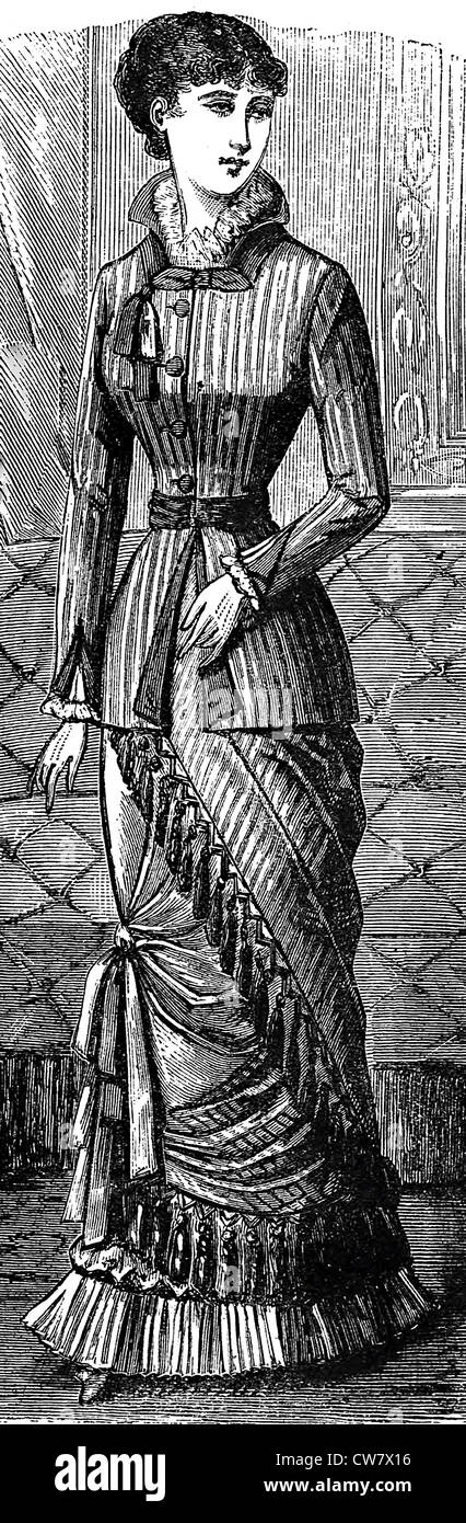 Frauenmode 1881 Stockfoto