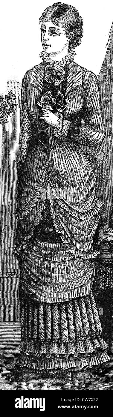 Frauenmode 1881 Stockfoto