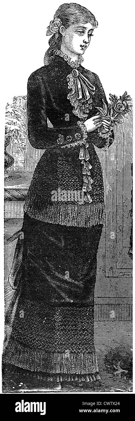 Frauenmode 1881 Stockfoto