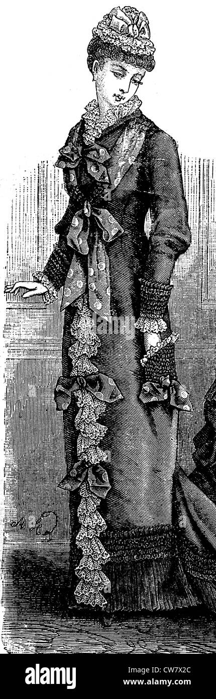 Damenmode in 1881 Stockfoto