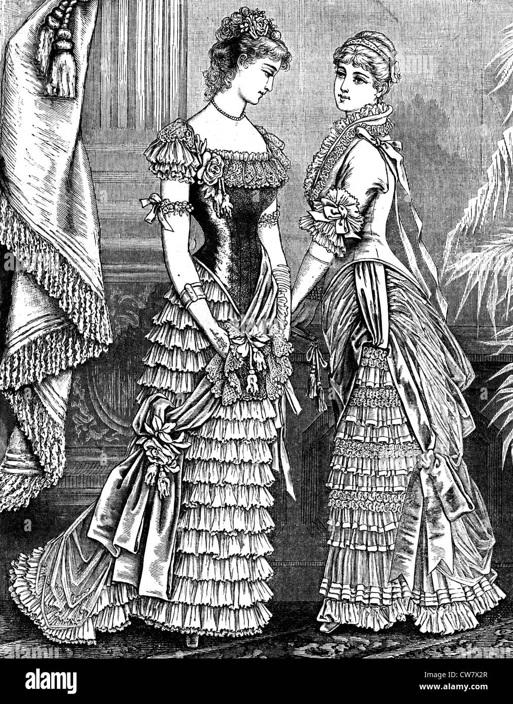 Frauenmode 1881 Stockfoto