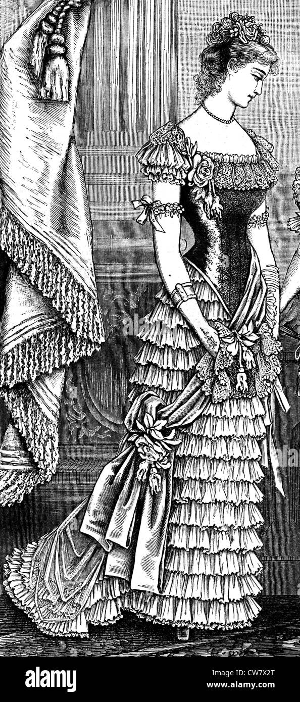 Damenmode in 1881 Stockfoto
