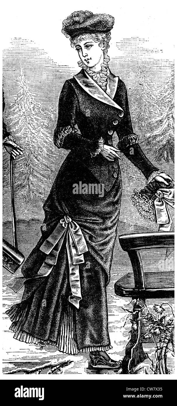 Damenmode in 1881 Stockfoto