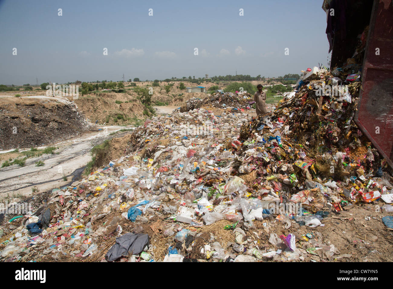 Mülldeponie in Islamabad, Pakistan Stockfoto