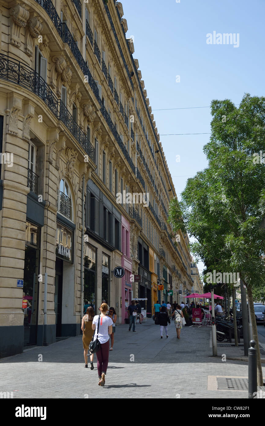 Rue De La République (Einkaufsstraße), Marseille, Departement Bouches-du-Rhône, Provence-Alpes-Côte d ' Azur, Frankreich Stockfoto