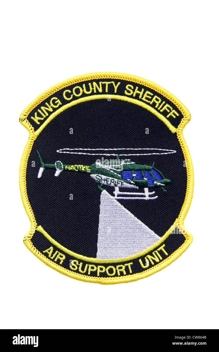 Polizei-Patch des King County Sheriff Department Luftunterstützung Hubschraubers Einheit Stockfoto