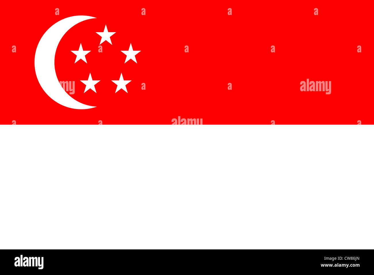 Flagge der Republik Singapur. Stockfoto