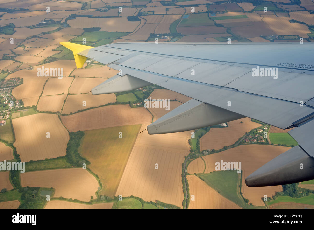 Die Flügel der Airliner Germanwigs Airbus A319 dem Start vom Flughafen London Stansted Essex UK Stockfoto