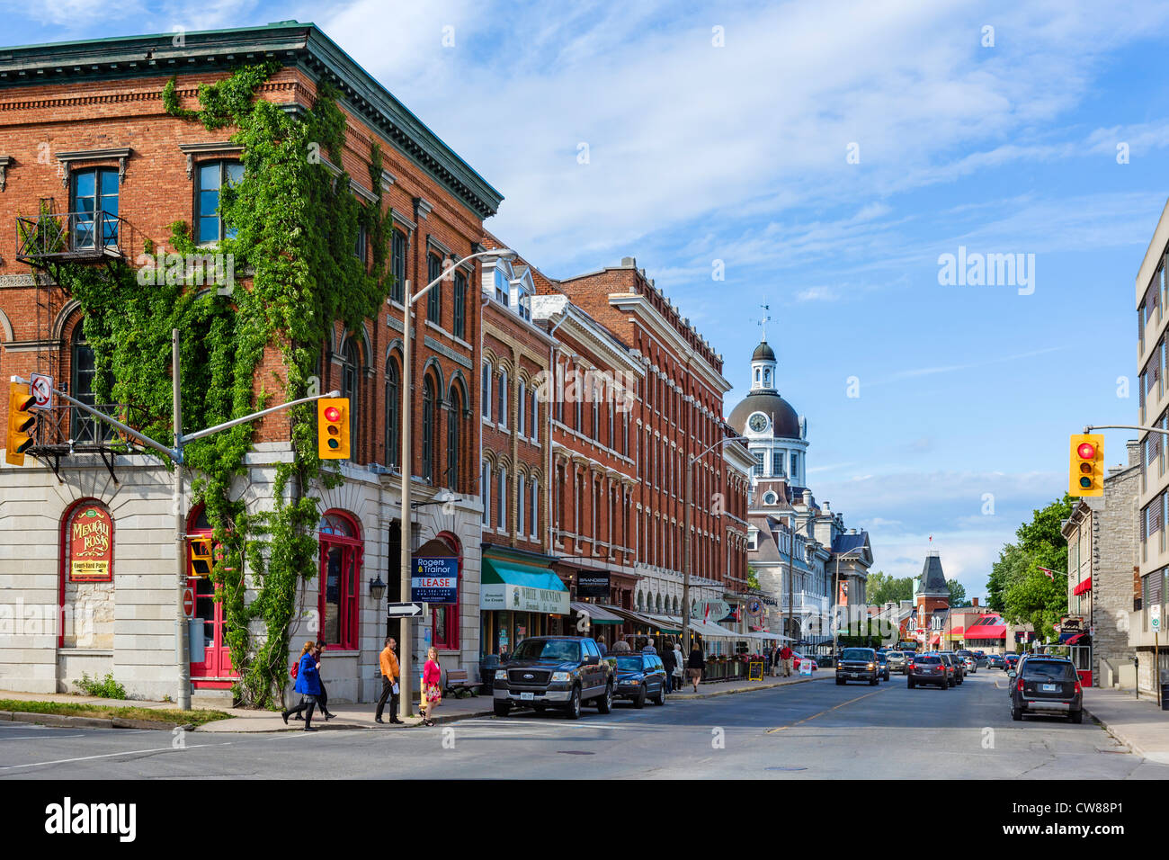 In der historischen Innenstadt von Kingston, Ontario, Kanada Ontario Straße anzeigen Stockfoto