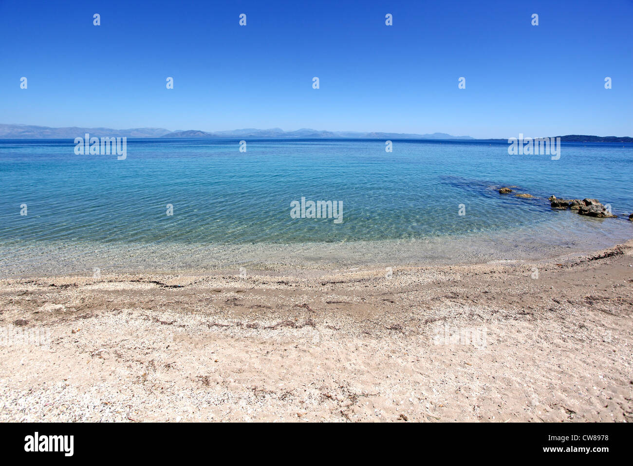 Mittelmeer. Ufer der Insel Korfu, Griechenland. Stockfoto