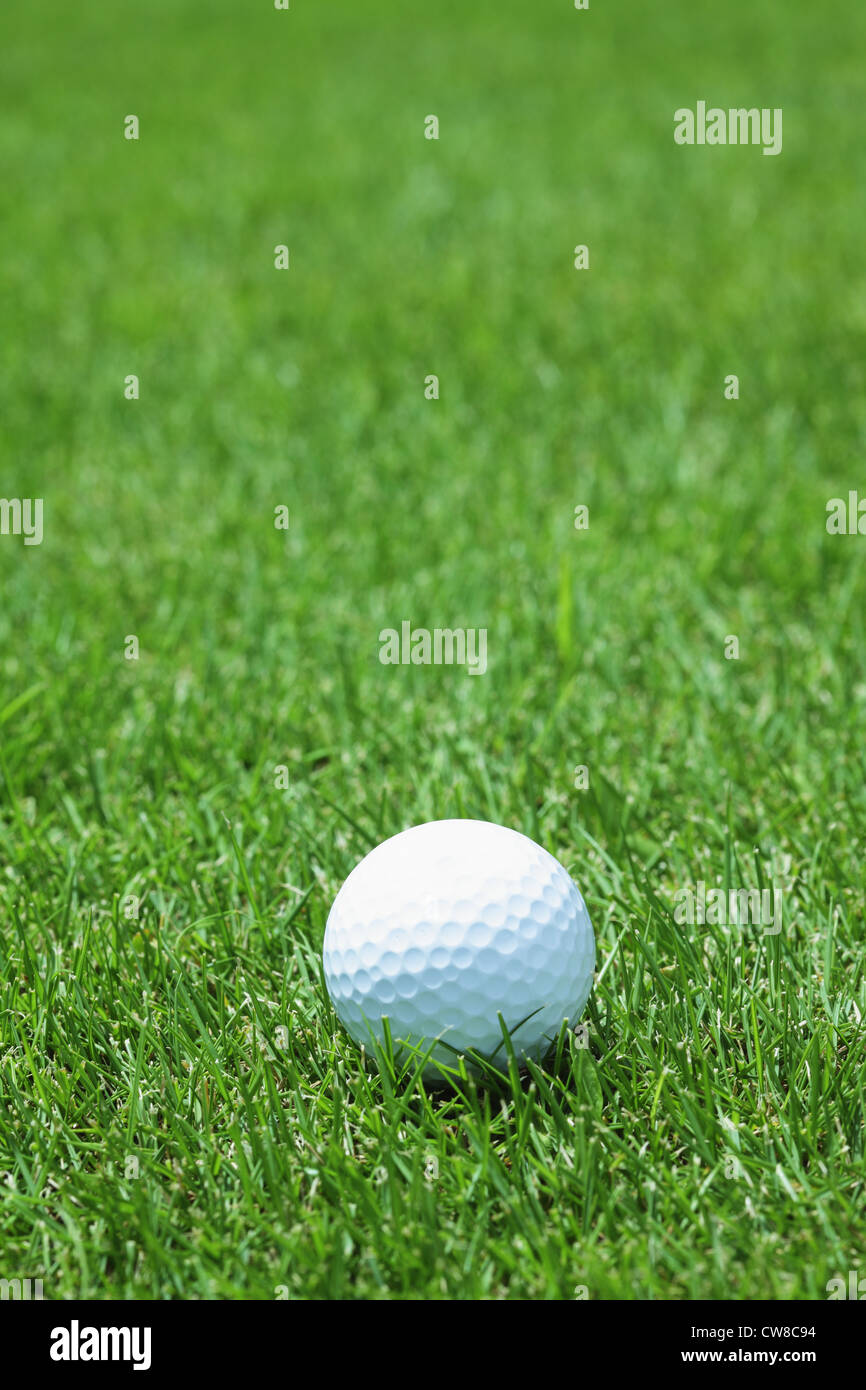 Nahaufnahme von Golfball Stockfoto