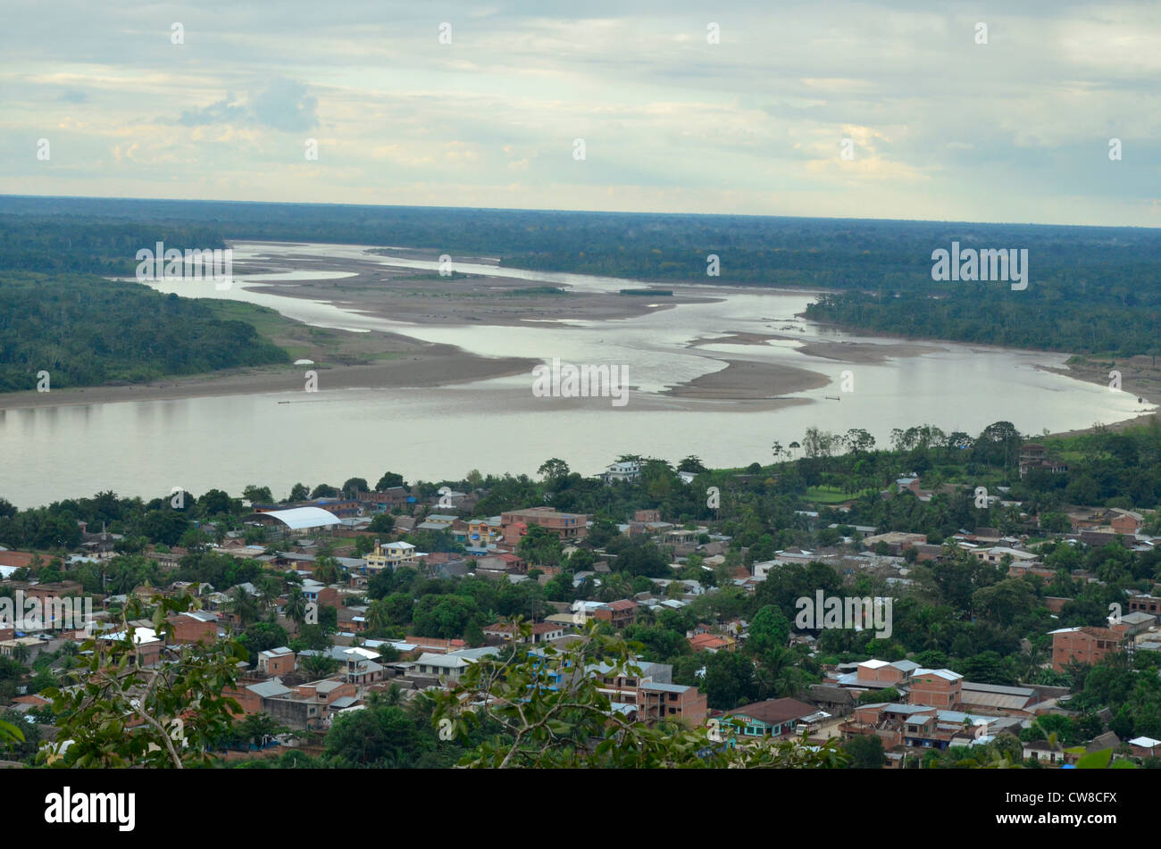 Rurrenabaque, Beni Flusses, Bolivien. Luftaufnahme der Stadt und Fluss Stockfoto