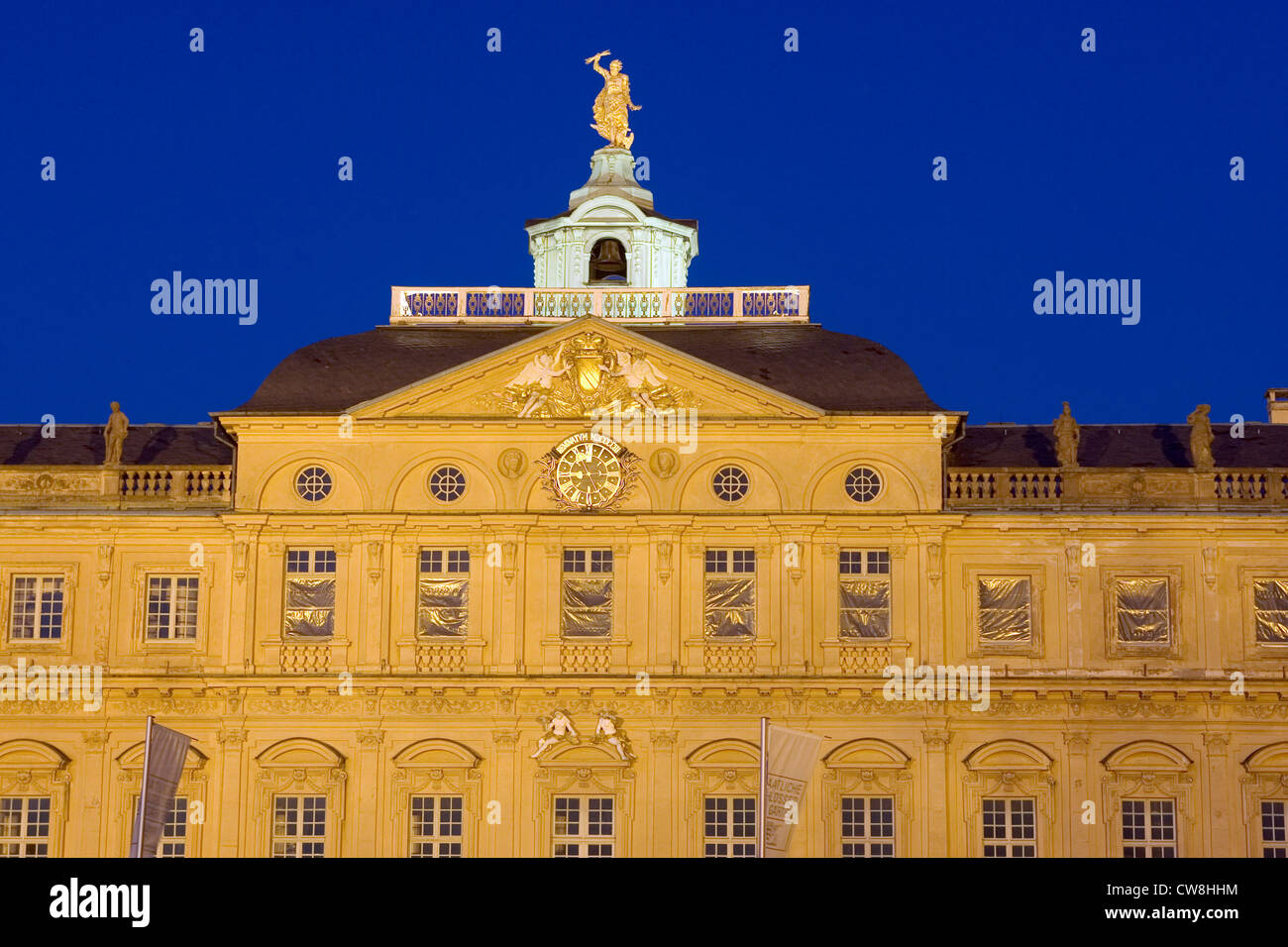 Rastatt, Nacht der barocke Palast Stockfoto