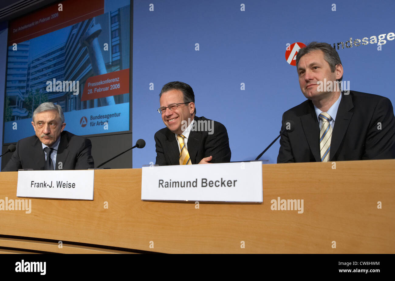 Verwaltungsrat der Bundesagentur für Arbeit für die Arbeits-Markt-Pressekonferenz Stockfoto