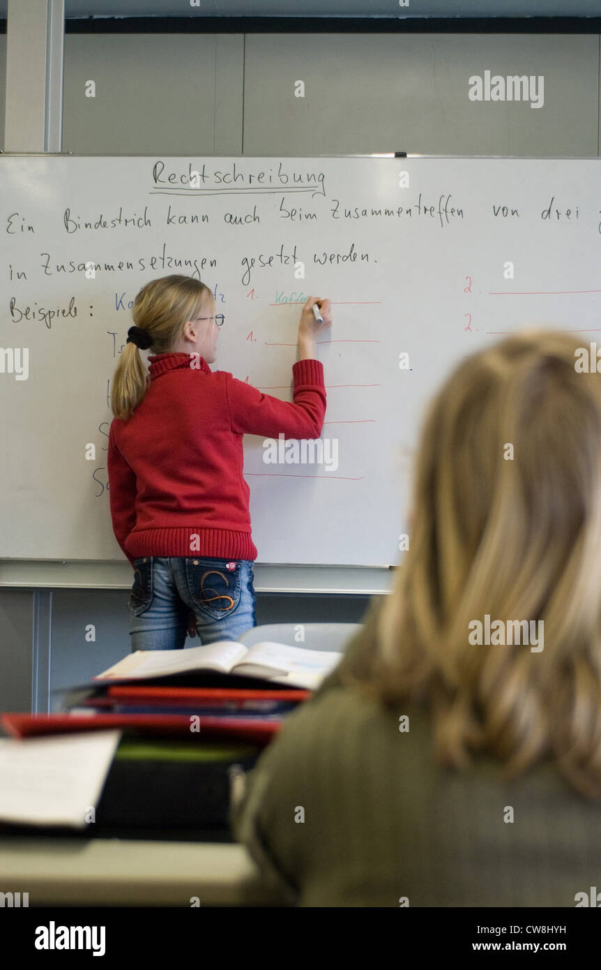 Deutschunterricht an einer weiterführenden Schule Stockfoto