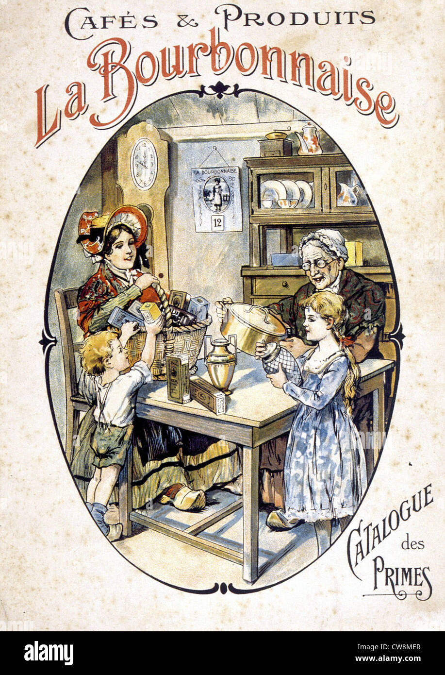 Café, Werbung aus dem späten 19. Jahrhundert Stockfoto