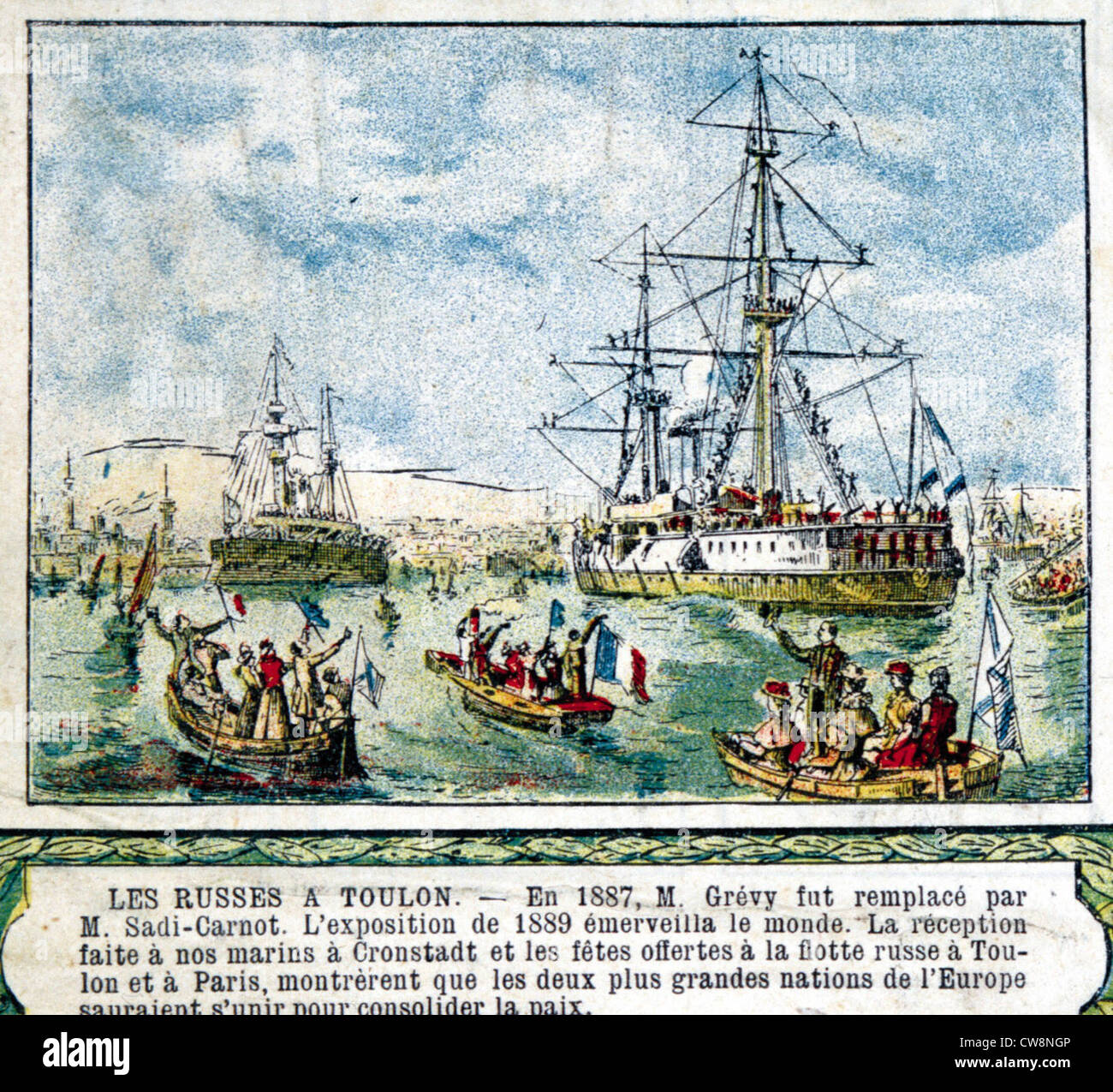 Russische Flotte in Toulon, Abbildungen aus dem späten 19. Jahrhundert Stockfoto