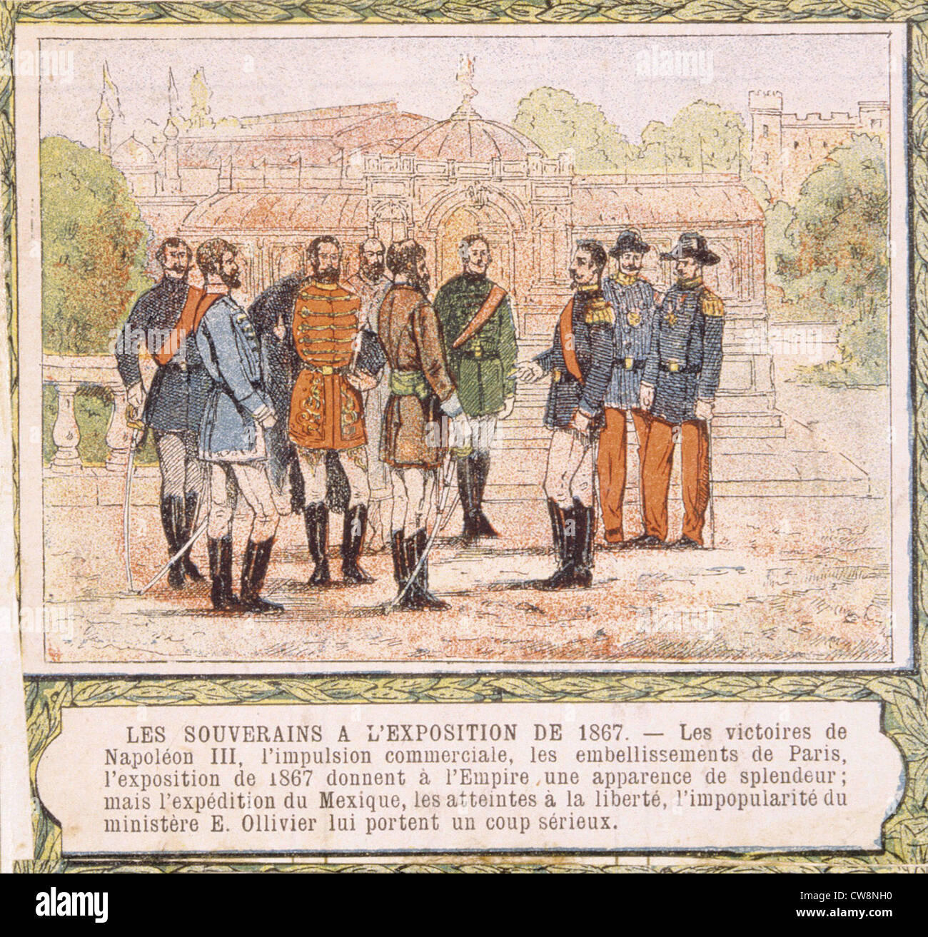 Herrscher, Weltausstellung Paris des 19. Jahrhunderts Illustrationen Stockfoto