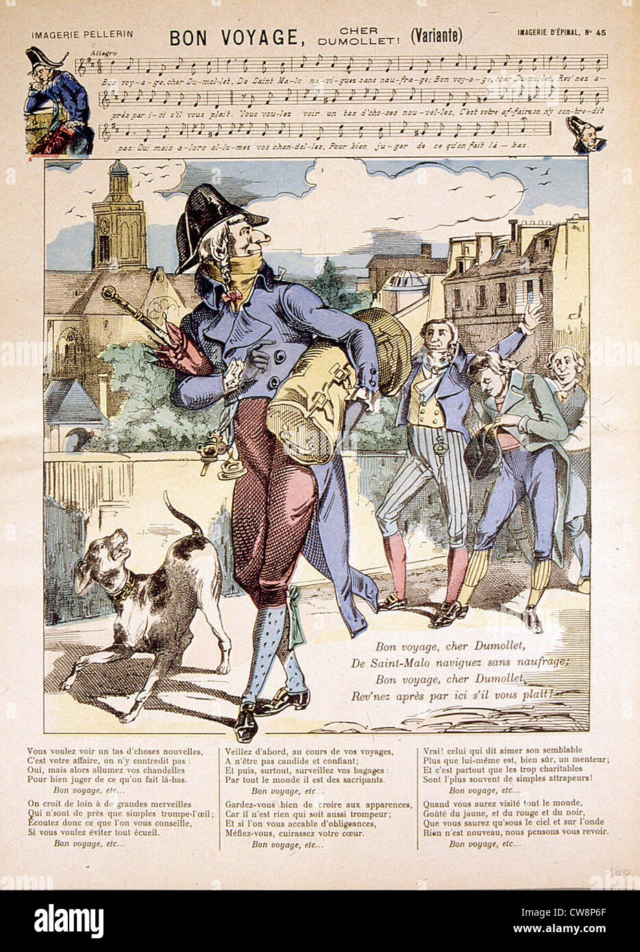 Französisches Volkslied: "Bon Voyage Mr Dumollet" Stockfoto