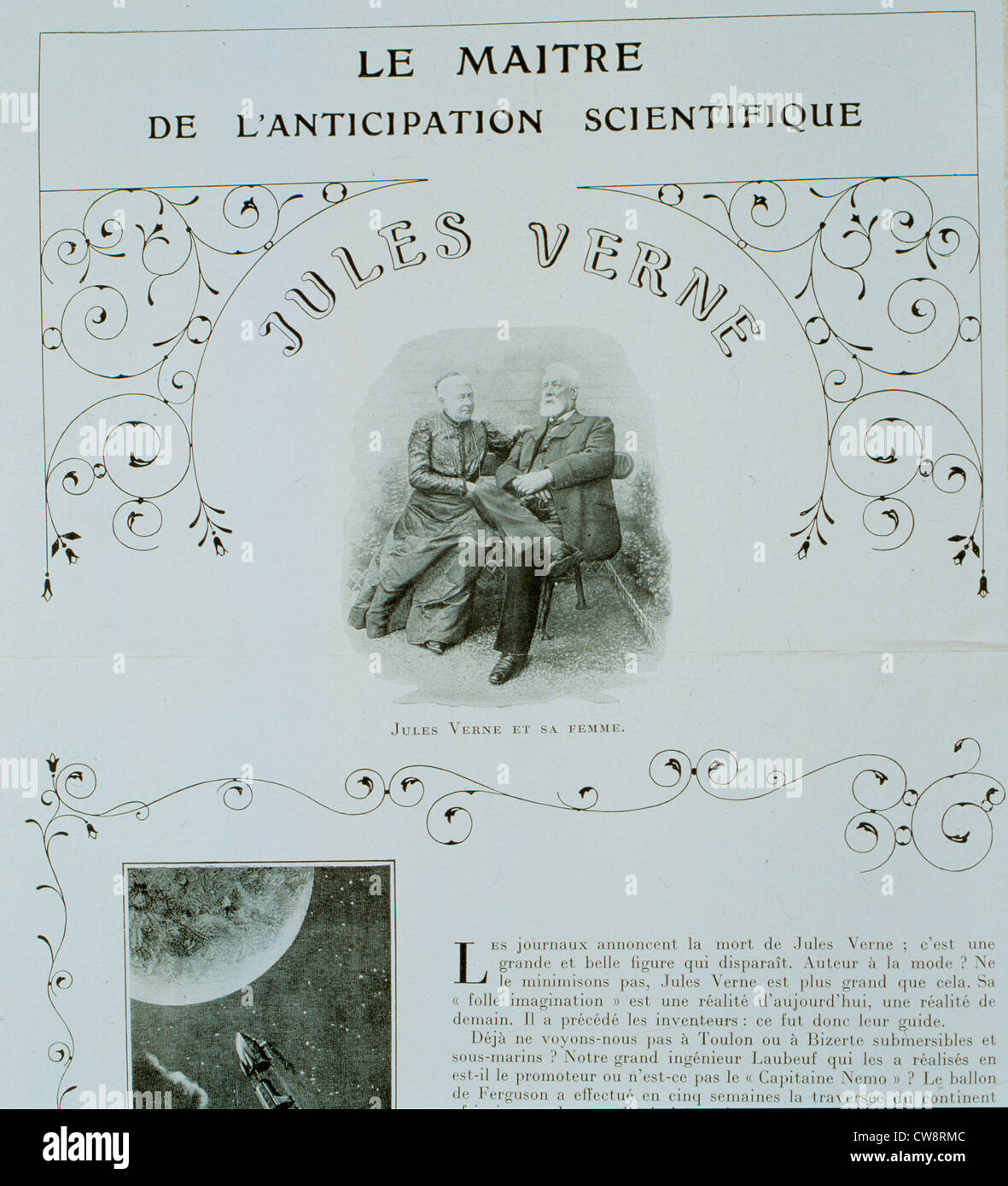 Jules Verne und seine Frau Stockfoto