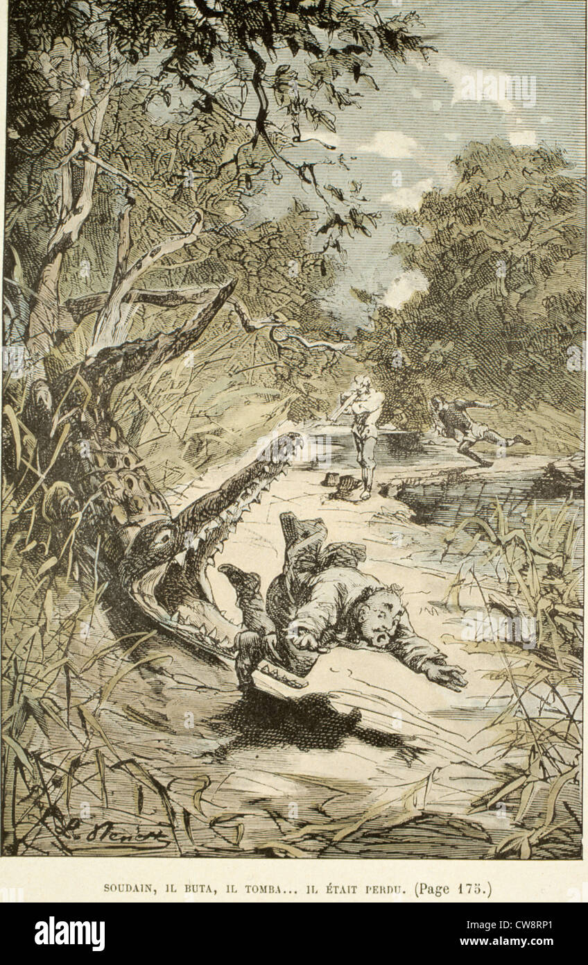 Die Schule Robinsons Jules Verne Llustration Benett Stockfoto