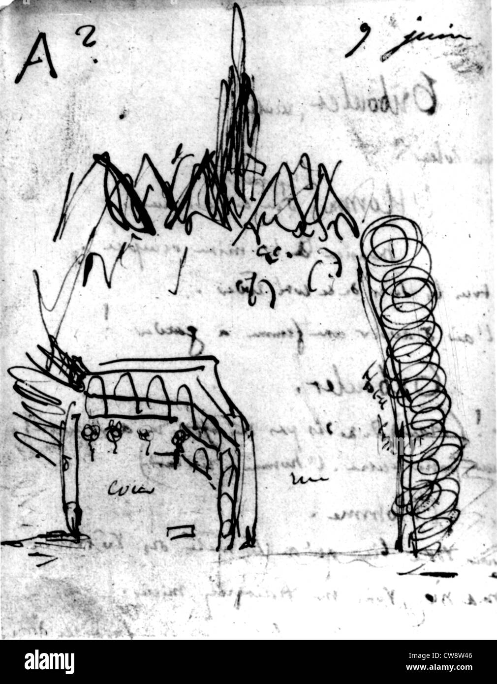 Zeichnung von Victor Hugo Stockfoto