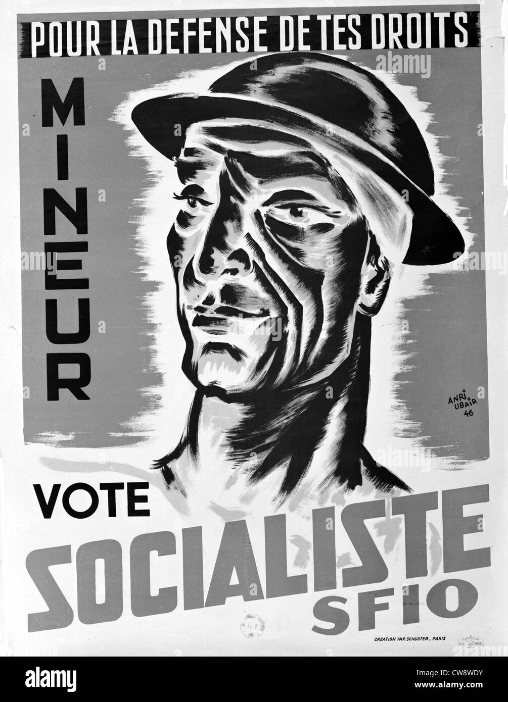Plakat der S.F.I.O. sozialistischen Partei Stockfoto