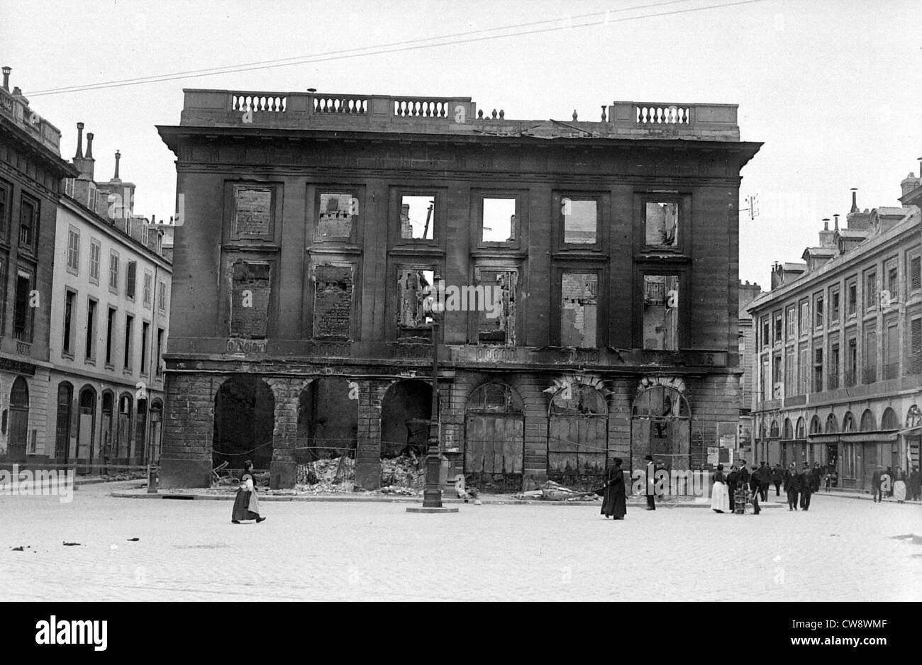 Nach der Schlacht Marne Königspalast bombardiert Reims Stockfoto