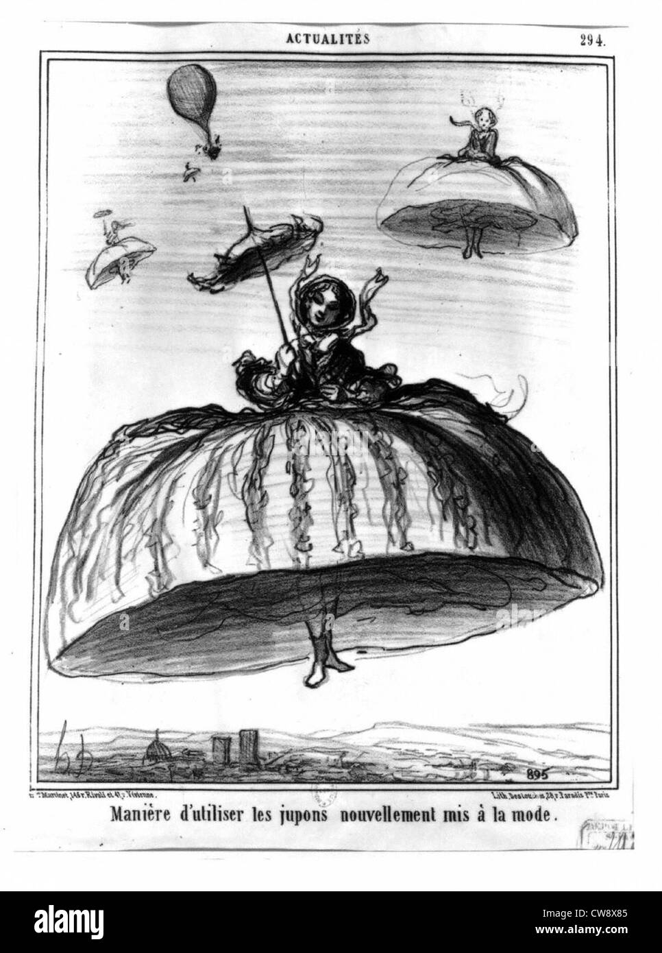 Honoré Daumier: Möglichkeit, Petticoats vor kurzem in der Mode verwenden Stockfoto