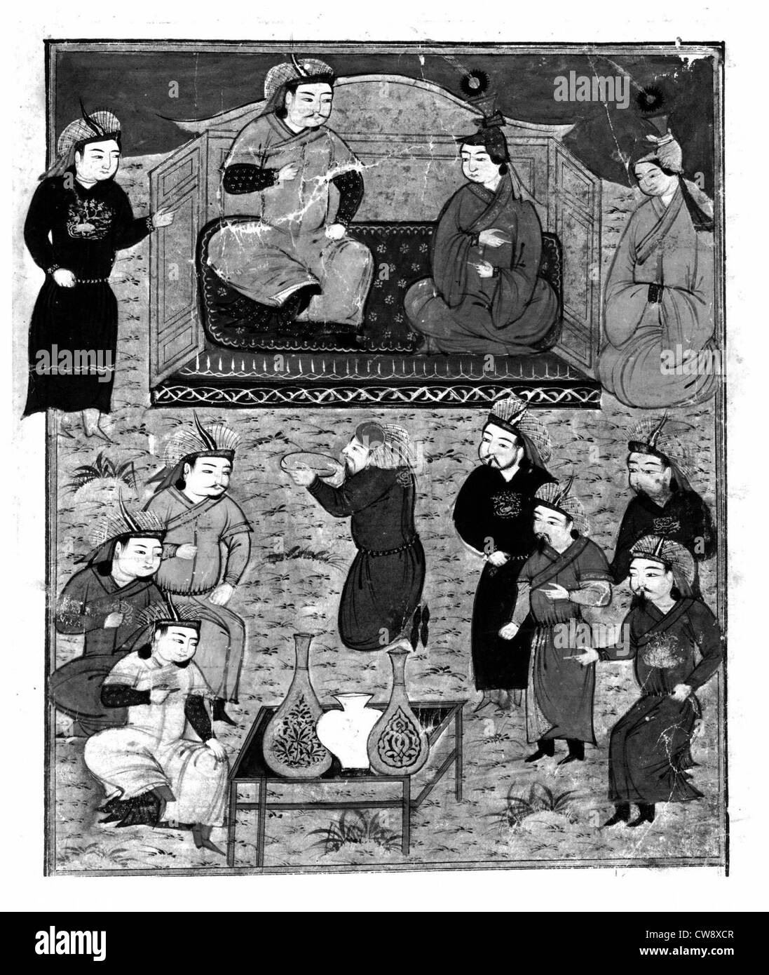 Persische Handschrift mit 106 Gemälden geschmückt Stockfoto