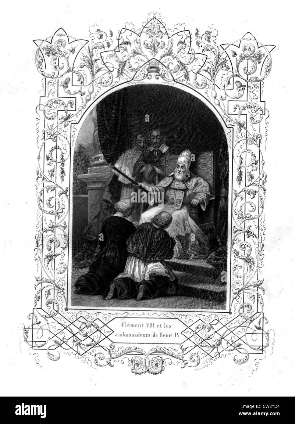 Papst Clement VIII empfängt Botschafter Henry 4. Zeitpunkt Edikt von Nantes Stockfoto