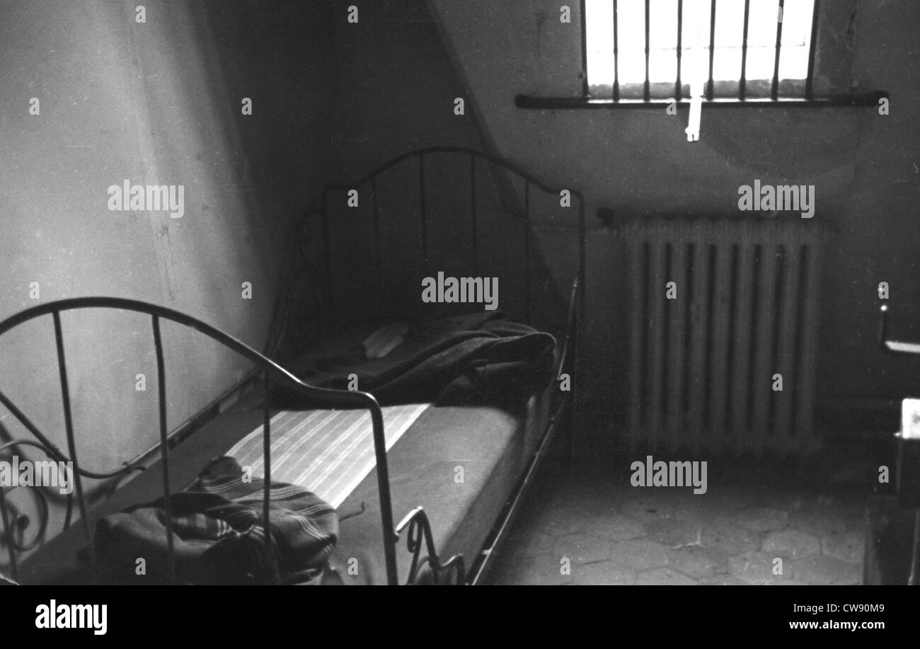 Zimmer in Zelle französische Gefangene in Stadthaus umgewandelt belegt Gestapo in Paris Stockfoto