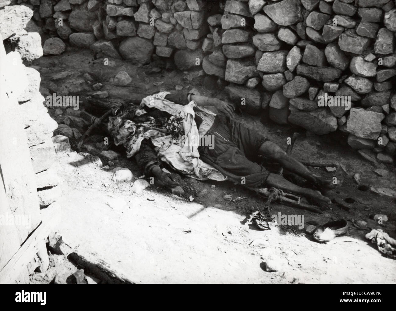 Toten Soldaten während des Krieges in Algerien Stockfoto