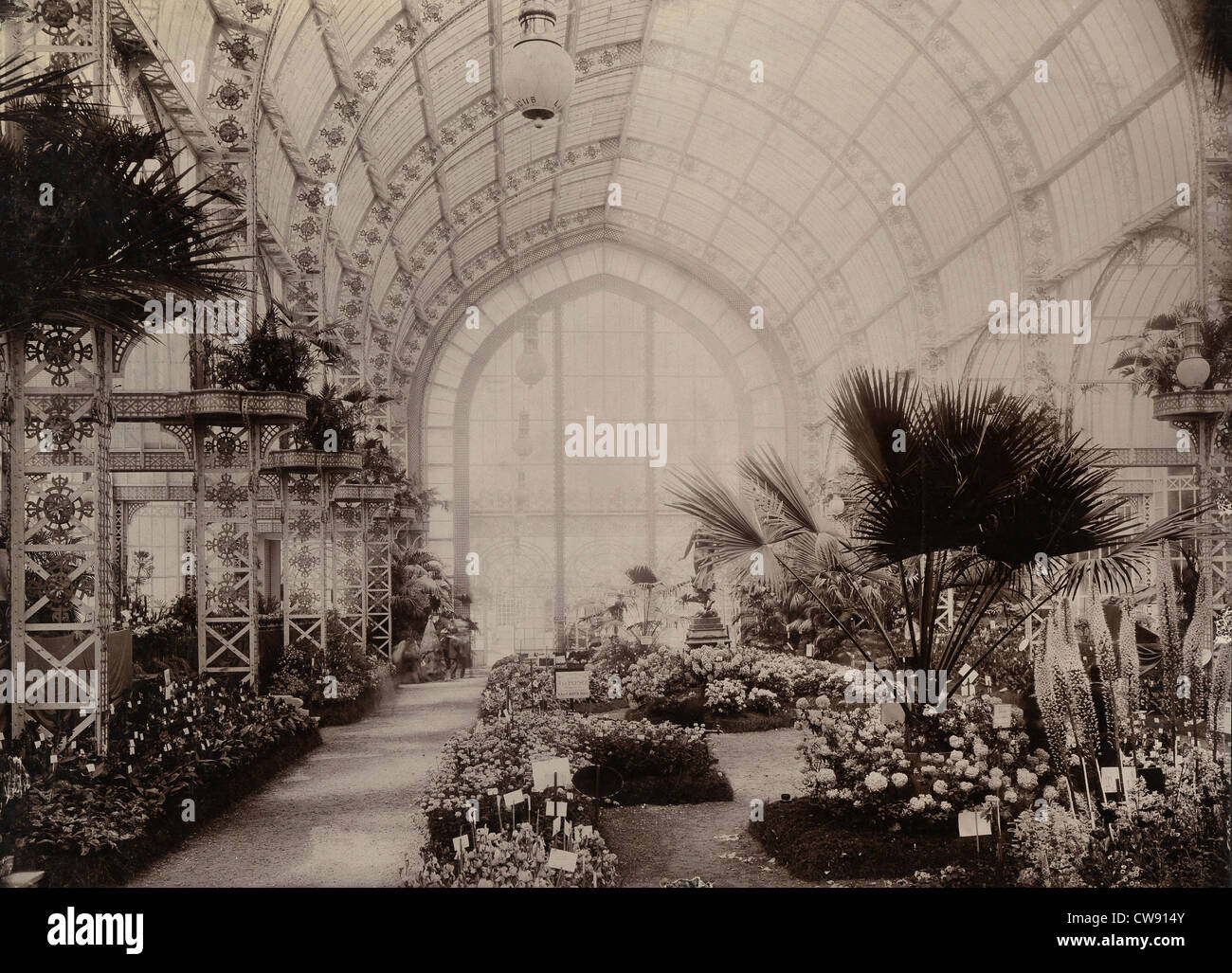 Paris. 1900 Weltausstellung. Riesige Gewächshaus Stadt Paris. Stockfoto