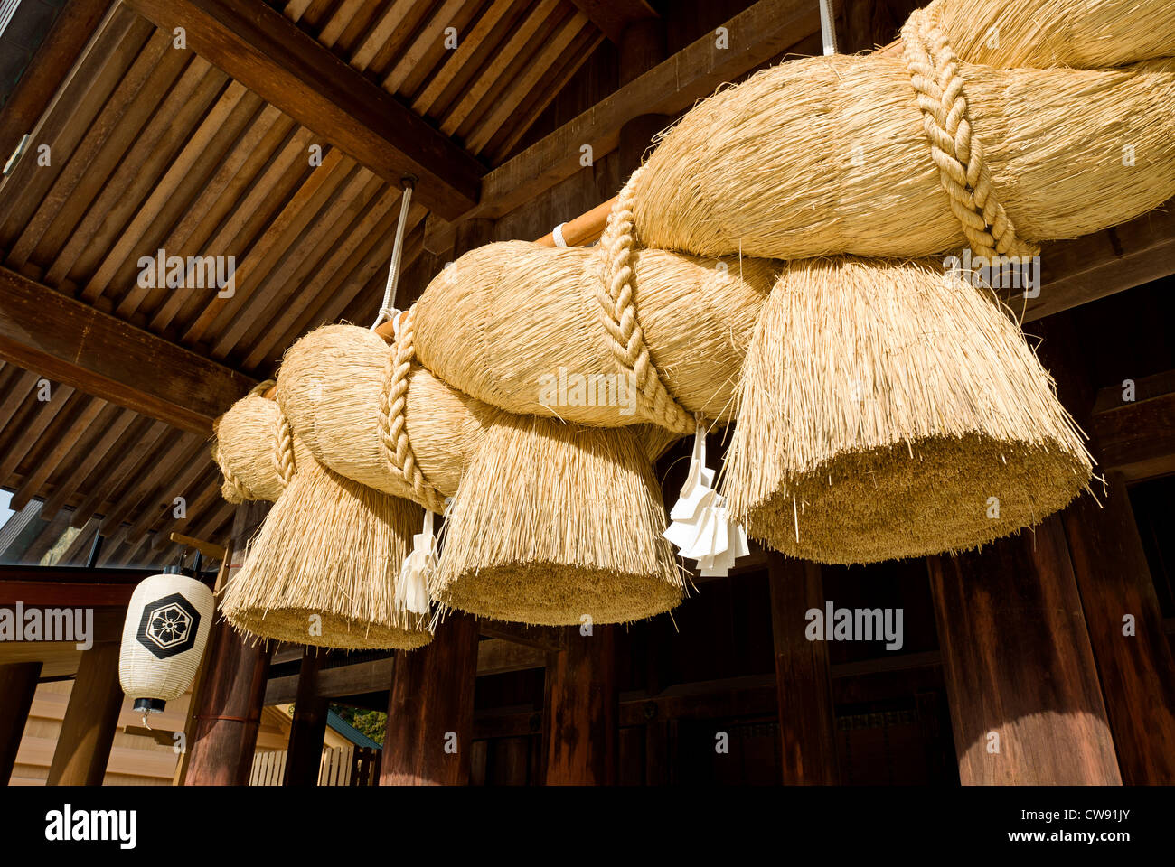 Izumo Taisha, Izumo Schrein Shinto-Schrein mit Shimenawa oder Heilige Stroh Seil in Shimane-Präfektur, Japan. Stockfoto