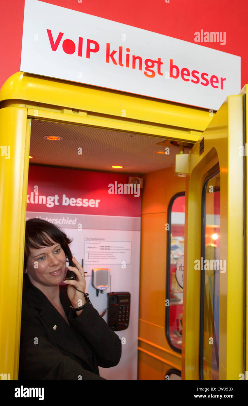 CeBIT, VoIP Stockfoto