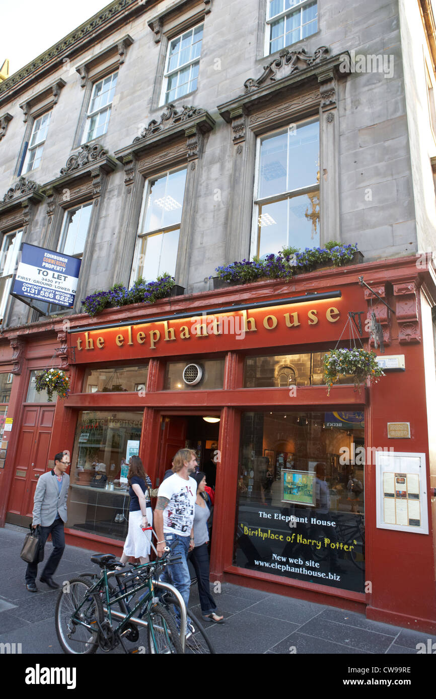 der Elefant Haus Gourmet-Tee und Kaffee Haus Edinburgh Schottland Großbritannien Vereinigtes Königreich das Elefantenhaus ist wo JK Rowling Wrot Stockfoto