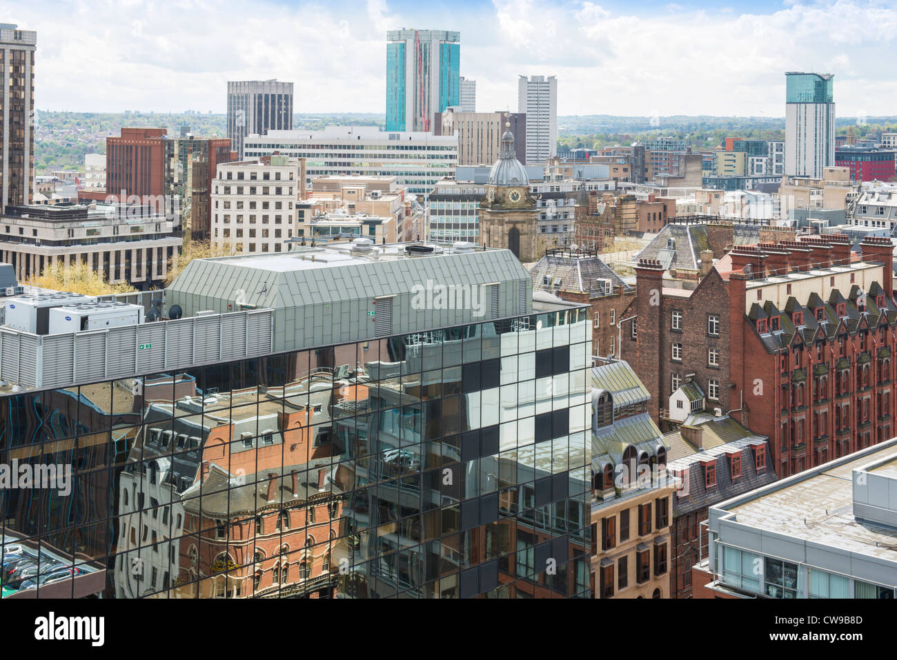 Luftaufnahme von Skyline des Zentrum der Stadt Birmingham. West Midlands, England. Stockfoto