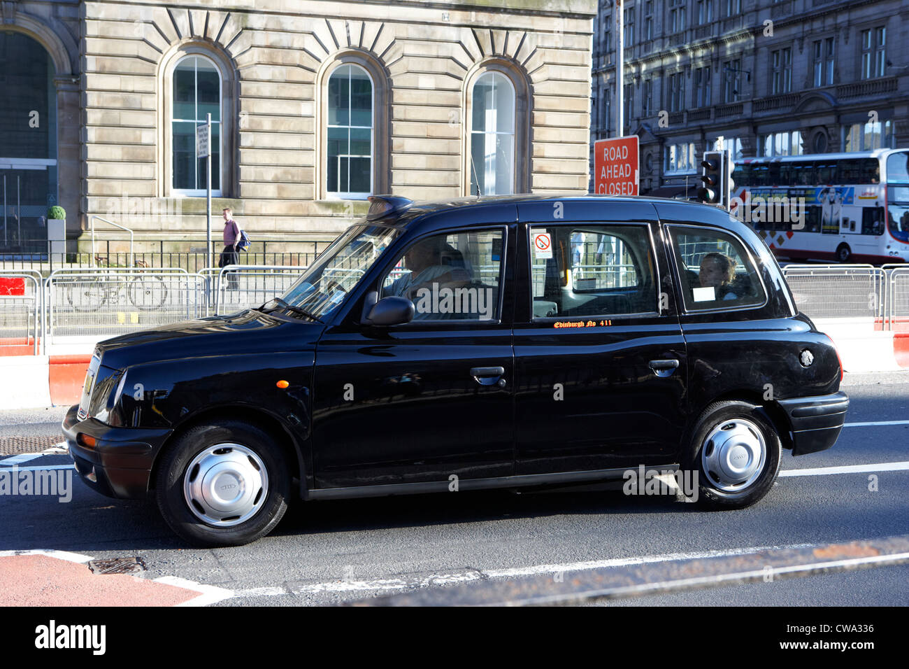 schwarzen Edinburgh private Vermietung taxi Schottland Großbritannien Vereinigtes Königreich Stockfoto