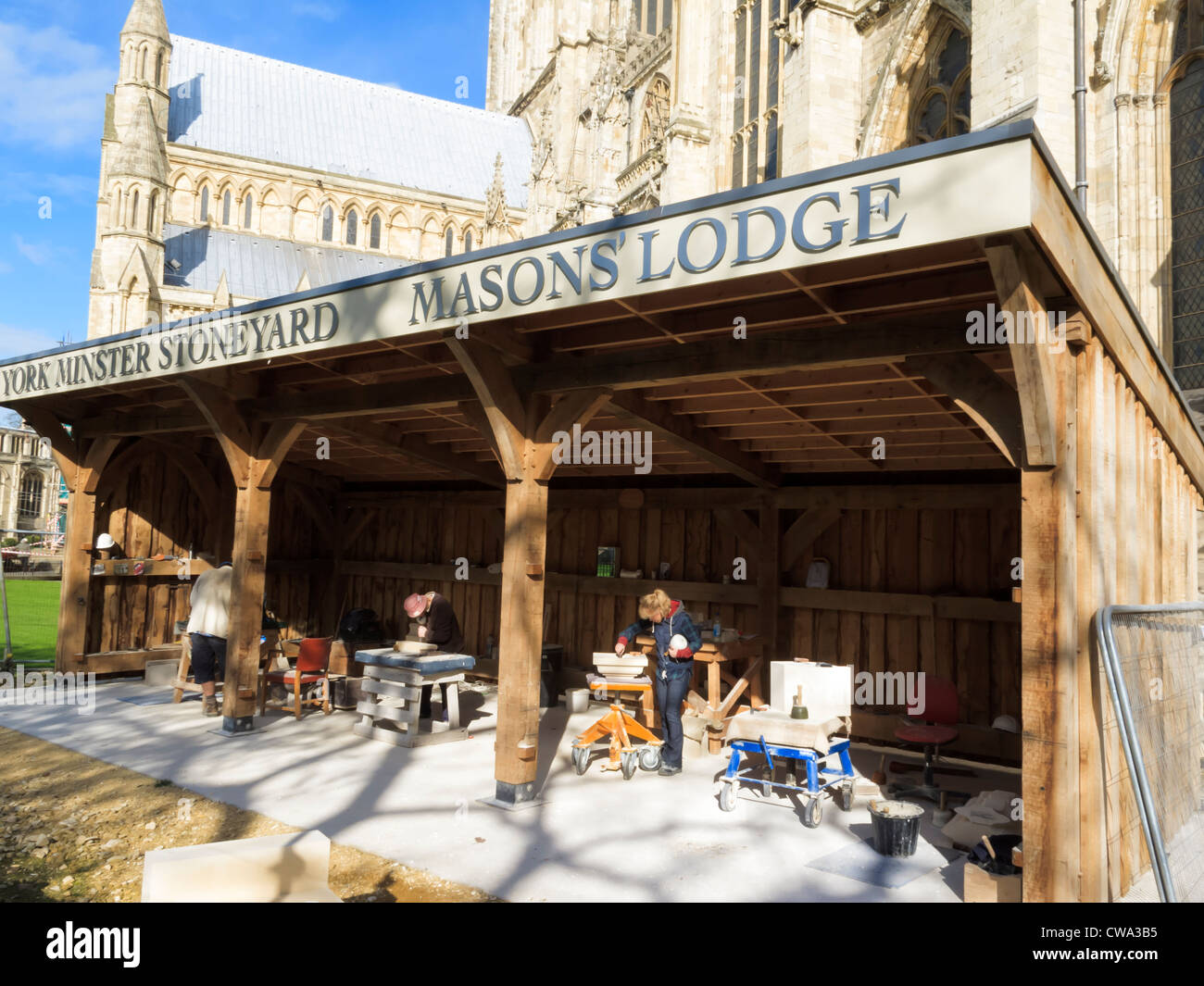 York Minster Betriebshof Freimaurer Loge York Minster York Yorkshire England Stockfoto