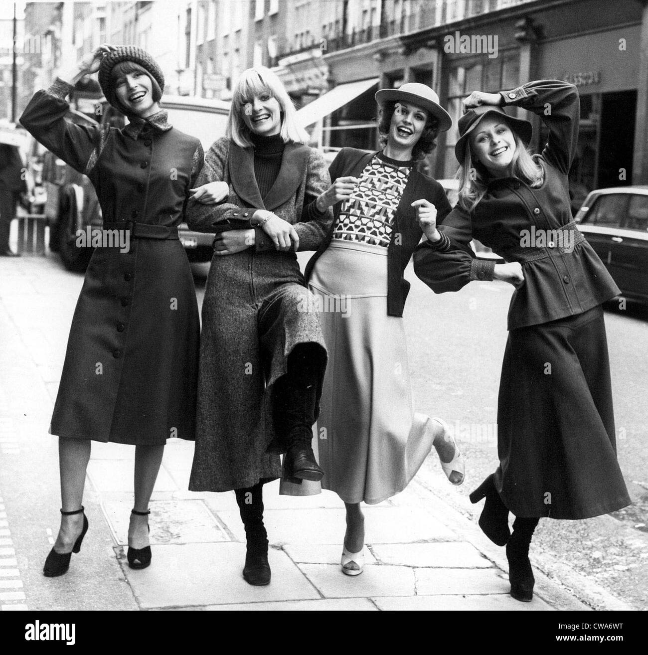 Modelle zeigen einige der Stile in der Mary Quant neue Ginger Group-Auflistung in London, 1974... Höflichkeit: CSU Archive / Stockfoto