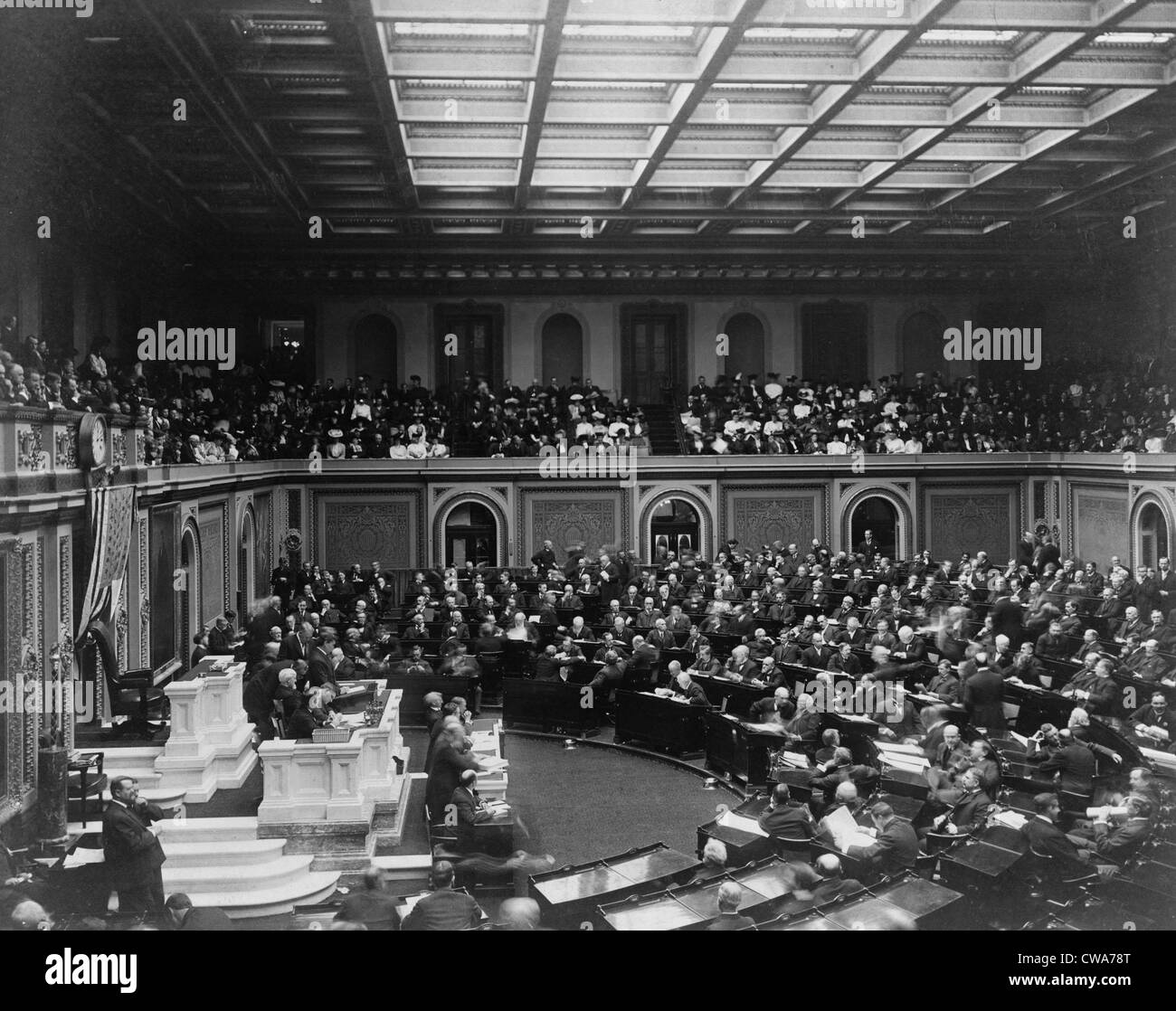 Eröffnung des neunundfünfzigsten Kongresses von Cannon, Joseph Gurney Cannon (1836-1926) im Jahr 1906. Stockfoto