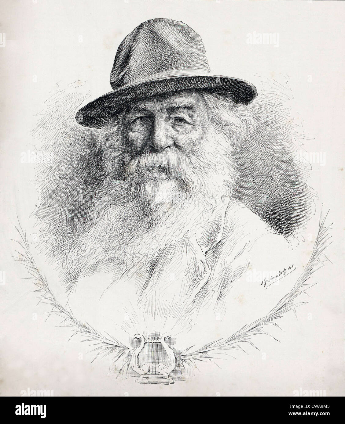 Walt Whitman (1819 – 1892), amerikanischer Dichter, Autor und Journalist im Porträt auf dem Cover von "The Illustrated American" 19. April Stockfoto