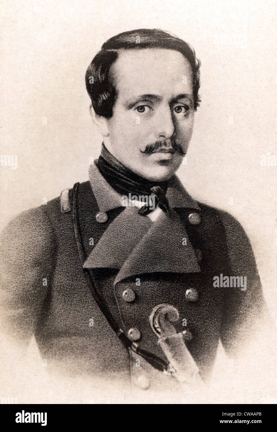 Mikhail Lermontov (1814-1841), russischer Dichter und Schriftsteller, schrieb die einflussreiche "A Hero of Our Time", 1840. Stockfoto