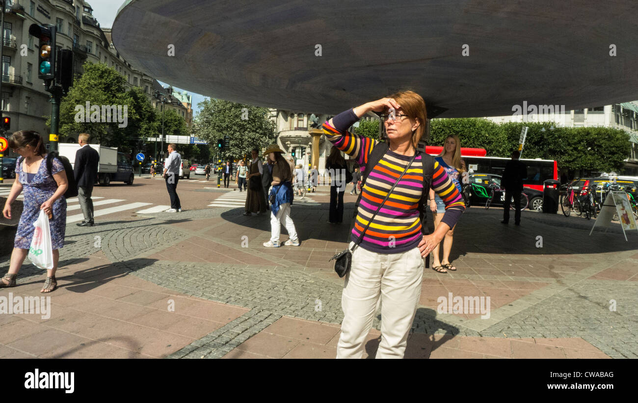 Stureplan im Zentrum von Stockholm Stockfoto