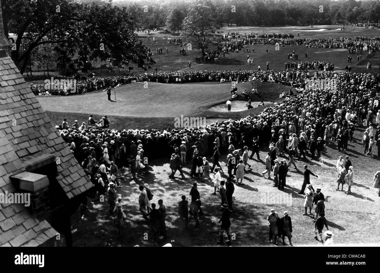Bobby Jones (links, grün) Gewinn der US Open auf dem Winged Foot Golf Course, Mamaroneck New York, 29. Juli 1929. Stockfoto