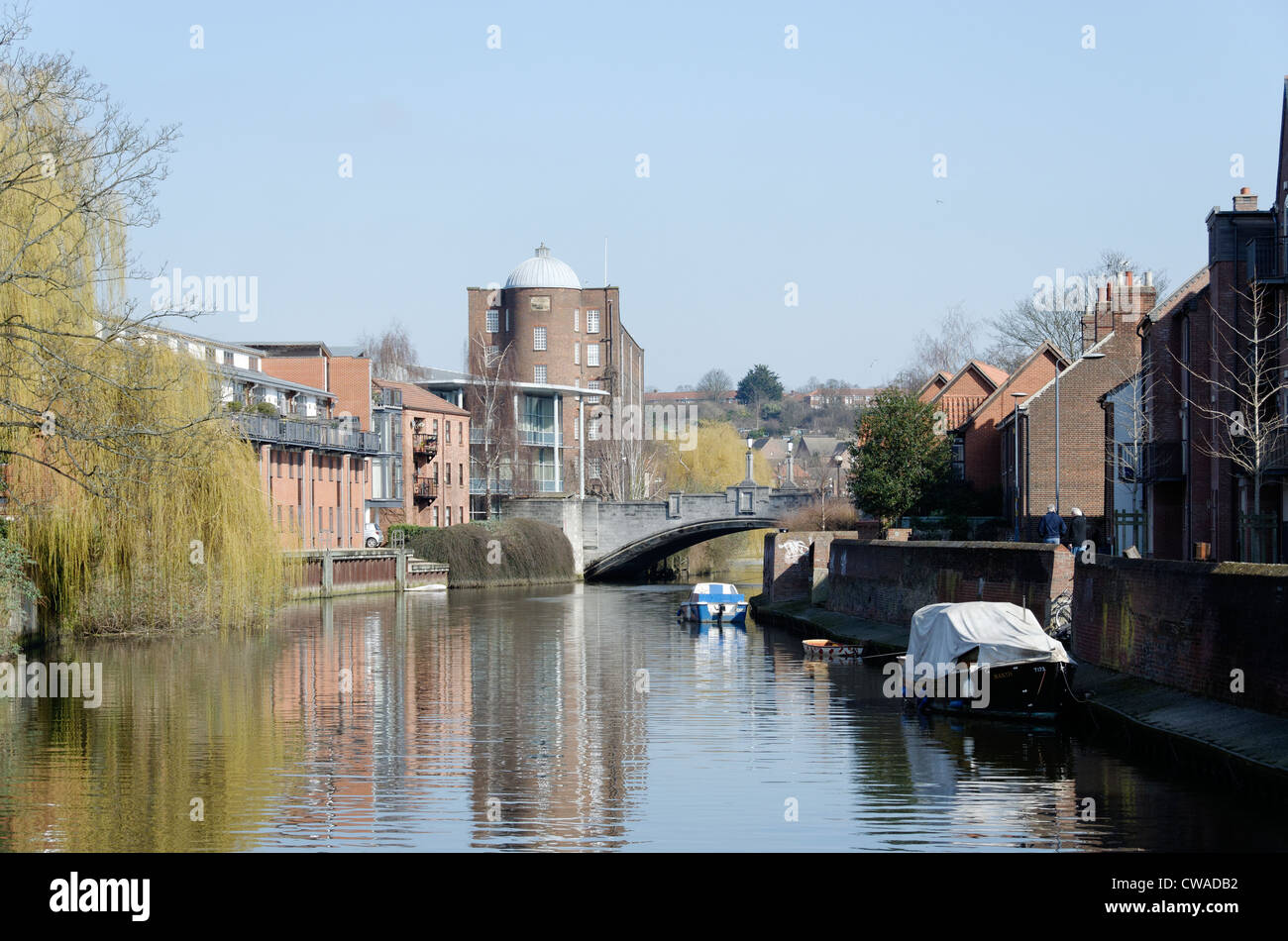 St.-Jakobs Mühle am Fluss Wensum, Norwich, Norfolk, England. Stockfoto