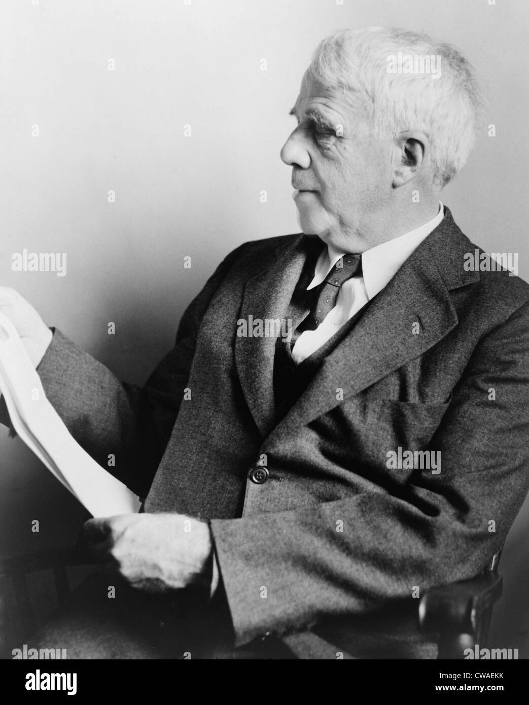 Robert Frost (1874 – 1963), amerikanischer Dichter lesen im Jahr 1941. Stockfoto