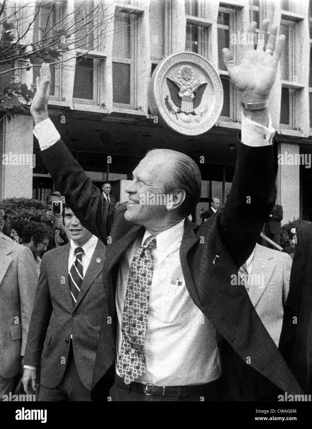 Präsident Gerald Ford Blätter der US-Mission an der UNO-Generalversammlung, 18.09.74. Höflichkeit: CSU Archive / Everett Stockfoto