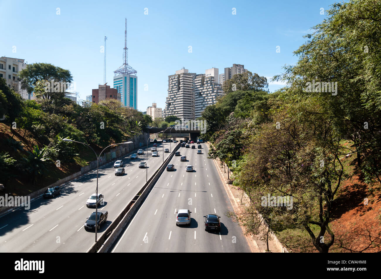 Verkehr auf der Straße 23 Mai, são paulo Stockfoto